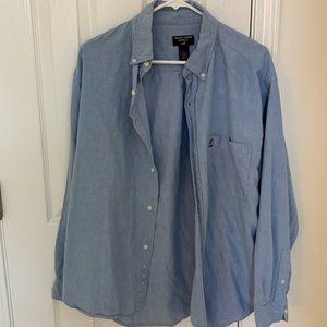 Polo Men’s Button Up Long Sleeve Shirt Blue